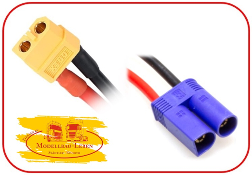 Absima 3040054 - Ladekabel XT60 auf EC5 15cm