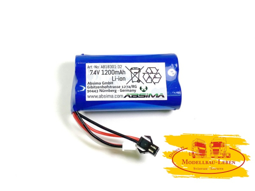 Absima AB18301-32 - Li-Ion Battery Pack 7.4 1200mAh