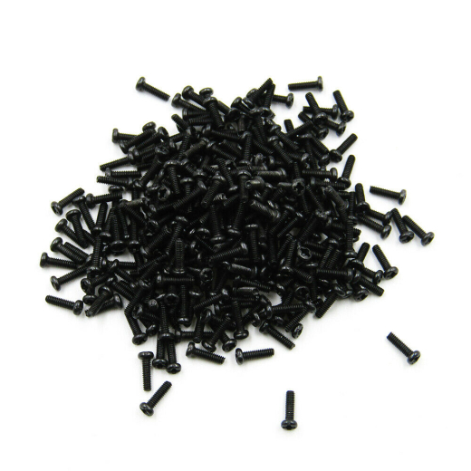 Kleine Linsenkopf Schrauben mit Kreuzschlitz Schwarz Stahl M1,4 x 10 mm