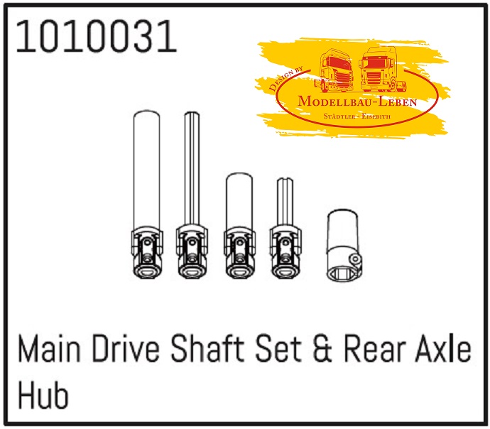 Absima 1010031 Main Drive Shaft Set & Rear Axle Hub für Crawler 1:18