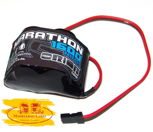 Absima ORI12227 Marathon 1600 Receiver Pack 6.0V Standard Hump NiMH w/Universal Plug 24 AWG