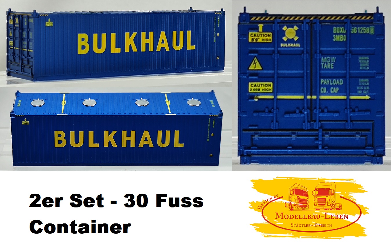 PI12381 2er Set 30 Container BULKHAUL, blau 1:87