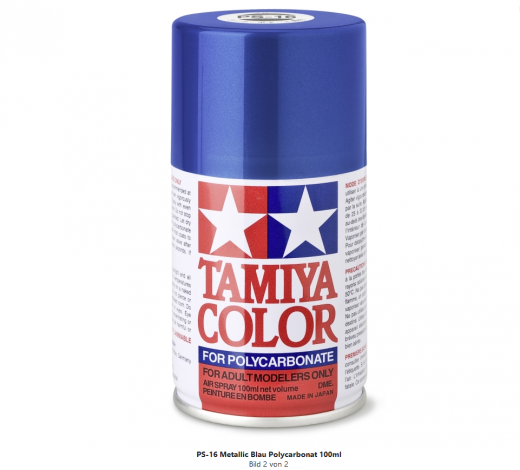 Tamiya 300086016 PS-16 Metallic Blau Polycarbonat Lexan Sprühfarbe 100ml