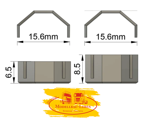 EM660 16x eckige Kotflügel für Umbauten 1:87