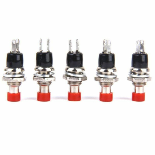 SPST PBS-110 - 7 mm Normal Drucktaster Stellpult-Taster Mini Taster rot