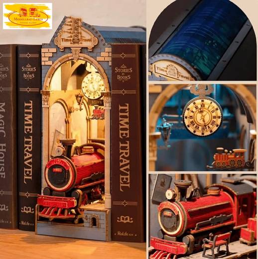 Rolife TGB04 - Time Trafel 3D Puzzle Book Nook Holzpuzzles Zeitreise für Erwachsene Geschenke