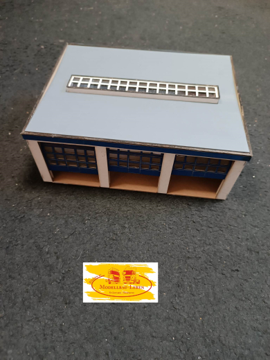 Z-0248.1 Lasercut THW Wache Gerätehaus Erweiterung 3er Fahrzeughalle 1:87