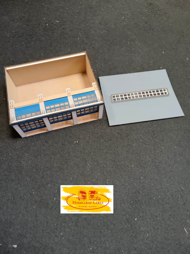 Z-0248.1 Lasercut THW Wache Gerätehaus Erweiterung 3er Fahrzeughalle 1:87