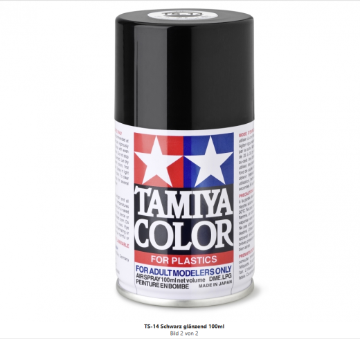 Tamiya 300085014 TS-14 black / Schwarz glänzend 100 ml