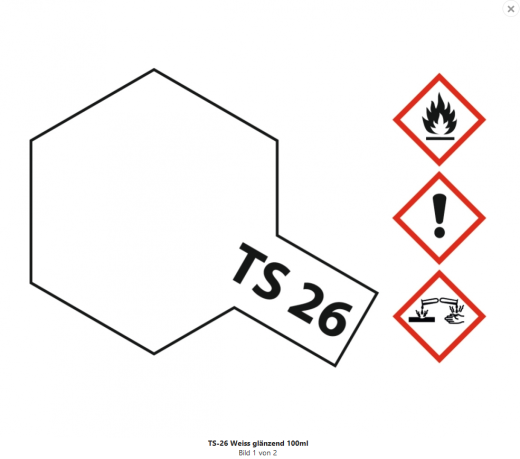 Tamiya 300085026 TS-26 white / Weiss glänzend 100 ml