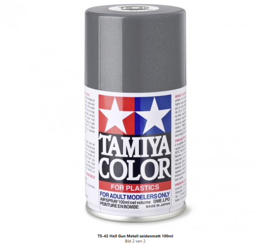 Tamiya 300085042 TS-42 Light gun metal / Hell Gun Metall seidenmatt 100 ml