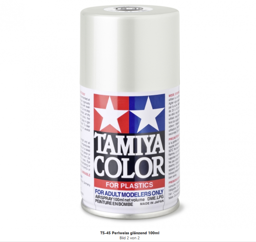 Tamiya 300085045 TS-45 Pearl white / Perlweiss glänzend 100 ml