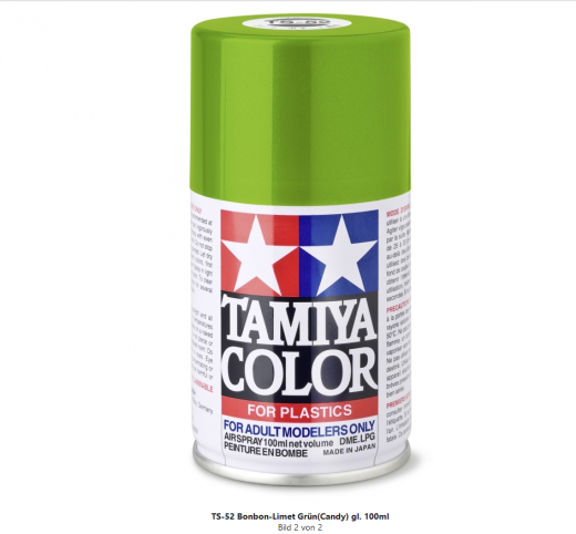 Tamiya 300085052 TS-52 Candy Lime green/ limettengrünBonbon-Limet Grün(Candy) 100 ml