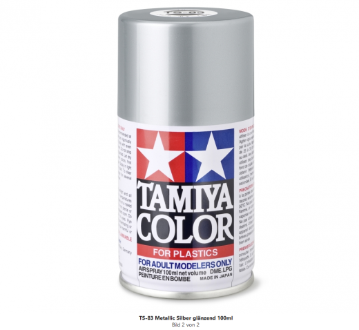 Tamiya 300085083 TS-83 metallic Silber glänzend 100 ml