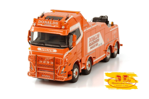 WSI 01-3872 Donalds Bilbärgning, VOLVO FH5 GLOBETROTTER 8X4 FALKOM - 4 AXLE Wrecker 1:50