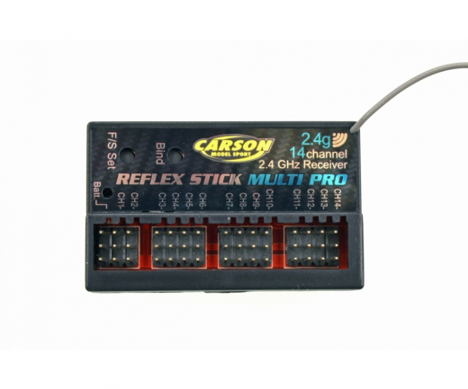 Carson 500501540 - Reflex Stick Multi Pro Empfänger 14 Kanal 2,4 GHz