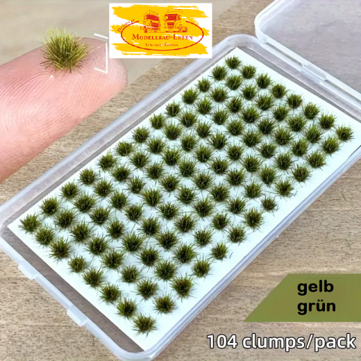ZB1124 - 104 Stück Box Mini-Grasbüschel, kleines Grasmodell, Grasbüschel verschiedene Farben