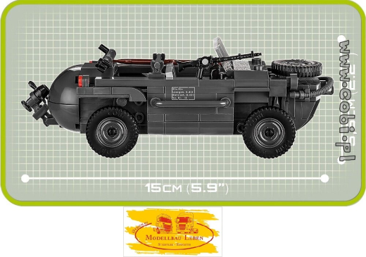Cobi 2403 Historical Collection World War II VW Typ 166 Schwimmwagen Bausatz 200 Teile 1 Figur