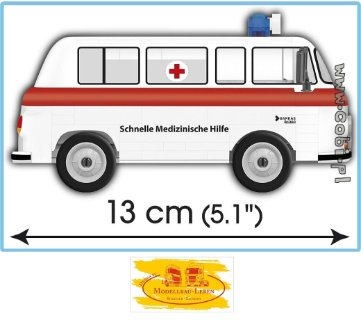 Cobi 24595 Youngtimer Collection Barkas B1000 Krankenwagen (Schnelle Medizinische Hilfe) Bausatz 156