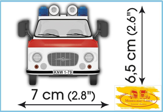 Cobi 24595 Youngtimer Collection Barkas B1000 Krankenwagen (Schnelle Medizinische Hilfe) Bausatz 156