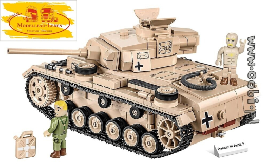 Cobi 2562 Historical Collection World War II Panzer III Ausf. J Bausatz 780 Teile 2 Figuren