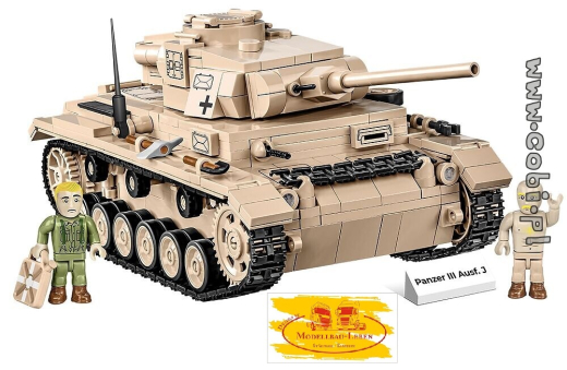 Cobi 2562 Historical Collection World War II Panzer III Ausf. J Bausatz 780 Teile 2 Figuren
