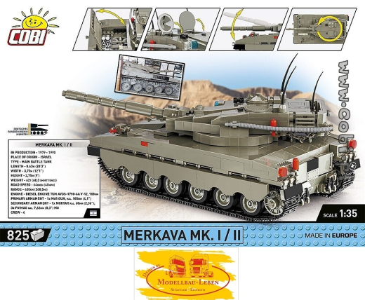 Cobi 2621 Historical Collection Armed Forces Merkava Mk. 1/2 Bausatz 825 Teile
