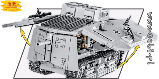 Cobi 2989 Historical Collection Great War Sturmpanzerwagen A7V Bausatz 840 Teile 2 Figur