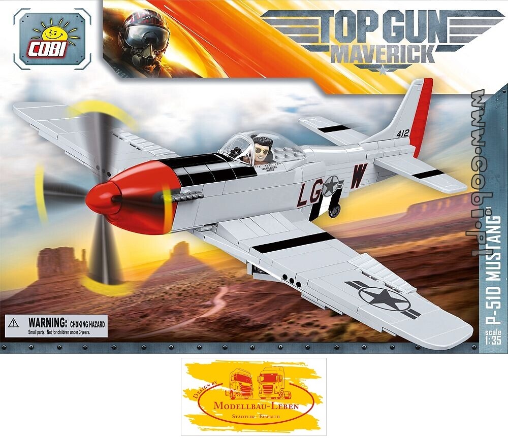 Cobi 5806 Top Gun Maverick P-51D Mustang™ Bausatz 265 Teile 1 Figur