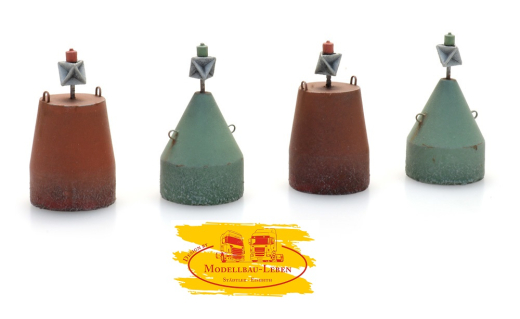 Artitec 387.495 Schifffahrtszeichen Tonnen 4x klein Wasserlinie 1:87