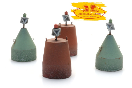 Artitec 387.495 Schifffahrtszeichen Tonnen 4x klein Wasserlinie 1:87