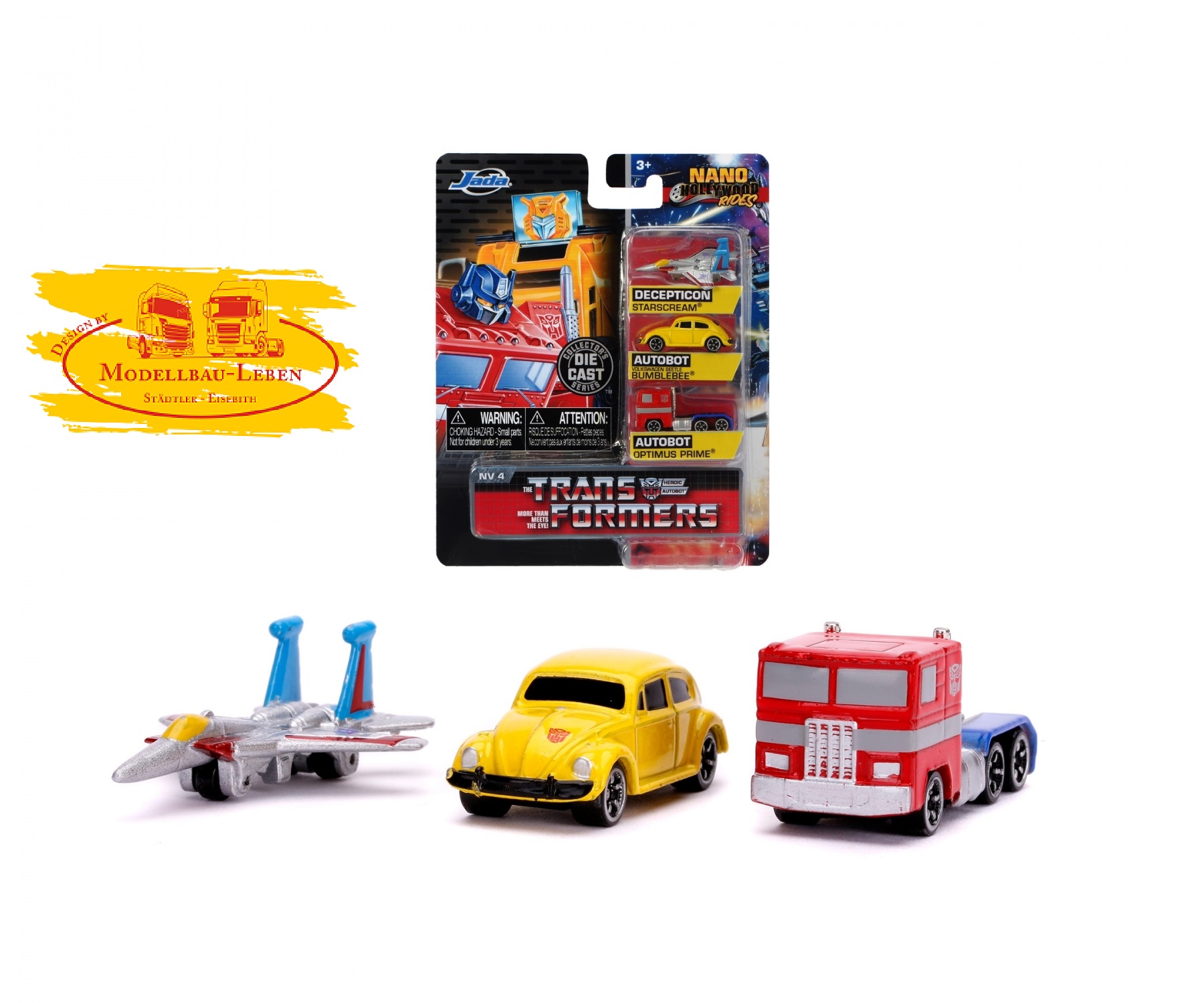 Jada Toys 253111005 - 3-Car Set Nano Cars Transformers