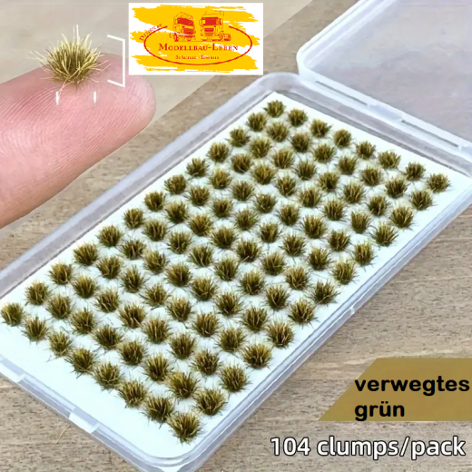 ZB1124 - 104 Stück Box Mini-Grasbüschel, kleines Grasmodell, Grasbüschel verschiedene Farben
