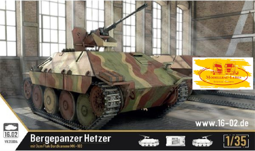 VK35004 Bausatz Bergepanzer Hetzer mit 3 cm Flak Bordkanone MK-103 Maßstab 1:35