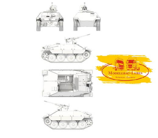VK35004 Bausatz Bergepanzer Hetzer mit 3 cm Flak Bordkanone MK-103 Maßstab 1:35