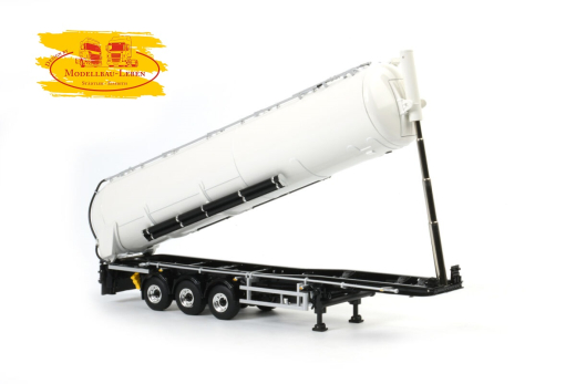 WSI 03-1011 White Line; Tank Powder Kipper - 3 achs Auflieger Weiß 1:50