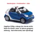 Busch 50779 - Smart Fortwo Cabrio mit Fahrerin und Kindersitz, Bj. 2015 , H0 Modell 1:87 Neu & OVP, 1 Stück, Sonderpreis, Sale, reduziertes Modell, Schnäppchen, Preisknaller