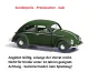 Busch 52990 Spur H0 VW Käfer mit Brezelfenster dunkelgrün, Epoche III, H0 Modell 1:87 Neu & OVP, 1 Stück, Sonderpreis, Sale, reduziertes Modell, Schnäppchen, Preisknaller