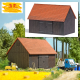 Busch 1900 Scheune mit Ziegeldach, Spur H0 1:87 - Echt Holz