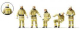 Preiser 10773 Feuerwehrmänner in moderener Einsatzkleidung Uniformfarbe beige, am Fahrzeug 1:87