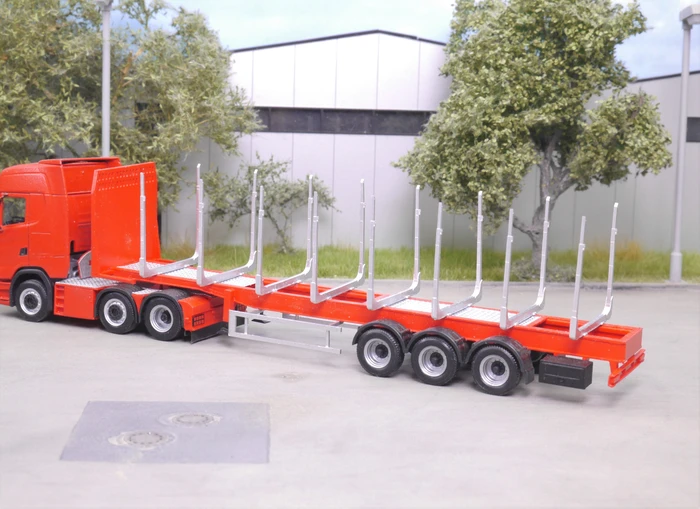 EM154 Bausatz 3achs Langholz Auflieger mit Bordwand