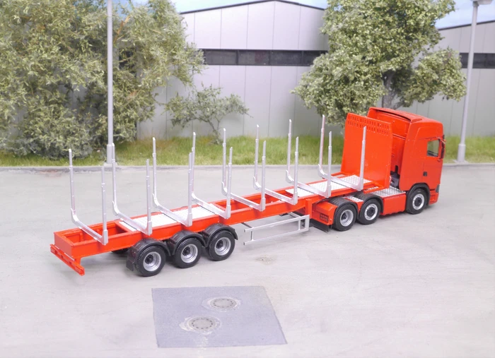 EM154 Bausatz 3achs Langholz Auflieger mit Bordwand