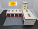 Z-0247 Lasercut Feuerwehr Feuerwache Gerätehaus Schlauchturm, 4er und 3er Fahrzeughalle 1:87
