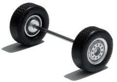 690003 H - Radsatz silber lackiert, MEDI Breitreifen Vorderachse / Aufliegerachse Dm 12 mm 1:87