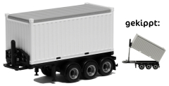 Herpa 672224 20 ft. Open Top Container Auflieger 3 achs weiß 1:87