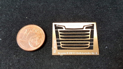 A-106, Ätzteil, Neusilber, Scania R09 / R13 Grillzierteile Nr.6