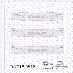 D-2018.0516 - Decalsatz DAF Frontblende Kühlergrill 3 Stück 1:87