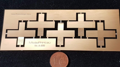 A-889, Ätzteil, Neusilber, Volvo Auspuffabdeckung