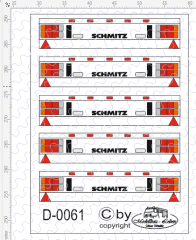 D-0061 Rückleuchten Heck Schmitz - Decalsatz 5 Stück 1:87