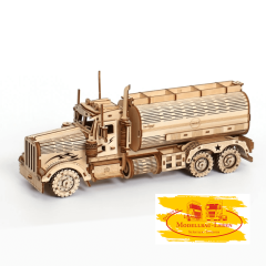 WC-PH-1386 - 3D Puzzle Holz Bausatz Lasercut Fuel Tank Truck US LKW Hauber Tankwagen 307 Teile